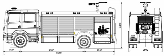 消防車上裝結(jié)構(gòu)圖 消防車上裝結(jié)構(gòu)圖